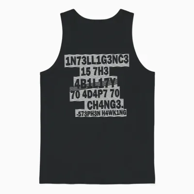 Stephen Hawking - Intelligence (white) Unisex Tank Top - Black