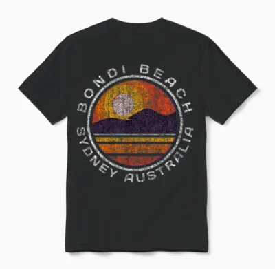 Bondi Beach Distressed Unisex T-Shirt - Black