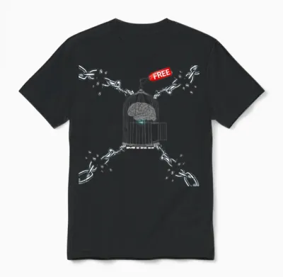 Brain Unisex T-Shirt - Black