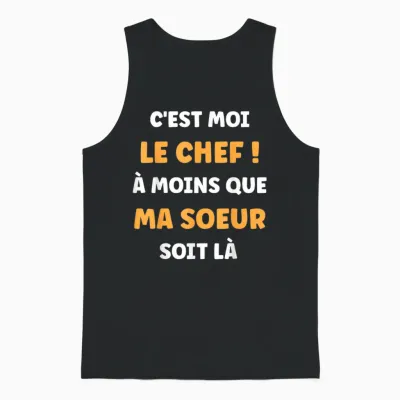 Humor Boy Brother I'm the Chef Funny Brother and Sister T-Shirt, Black, S Unisex Tank Top - Black