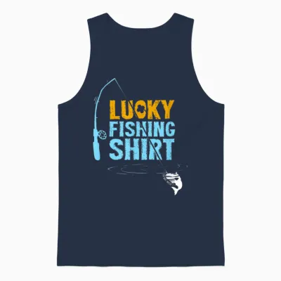This Is My Lucky Fishing Fisherman's Favorite Artwork Unisex Tank Top - Navy