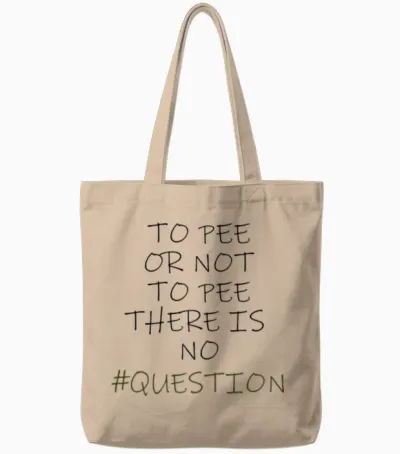 To Pee or Not to Pee Retro Tote Bags - Natural