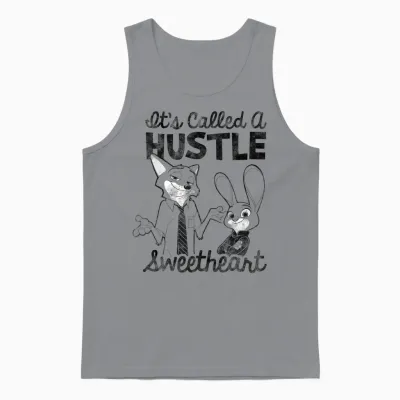 Disney Zootopia Nick & Judy It's Called a Hustle Sweetheart Unisex Tank Top - Sport Grey