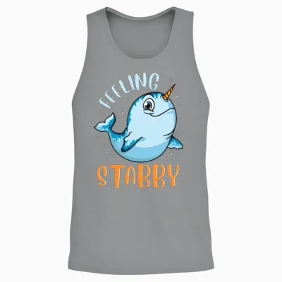 Funny Feeling Stab Unisex Tank Top - Sport Grey