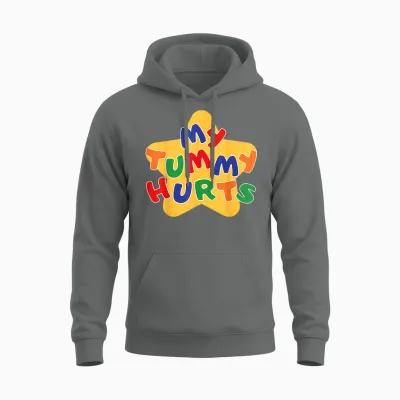Funny Star My Tummy Hurts for Men Women Kids T-Shirt, Black Unisex Hoodie - Graphite Heather