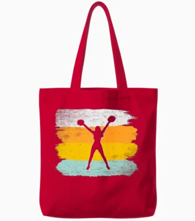 Cheerleading Retro Tote Bags - Red