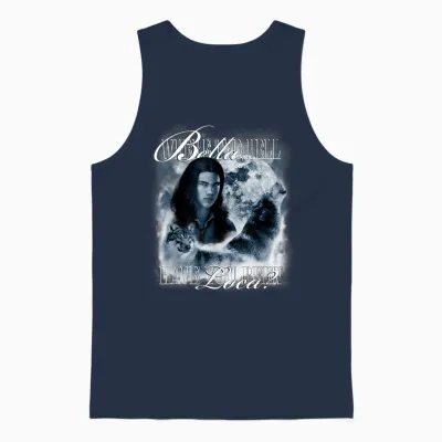 Twilight Saga Retro Jacob Wolf Moon Loca Movie Unisex Tank Top - Navy