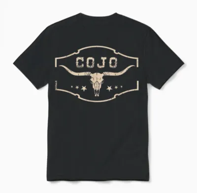 Distressed Cojo Cowhide Name Proud Vintage Retro Bull-Skull Unisex T-Shirt - Black