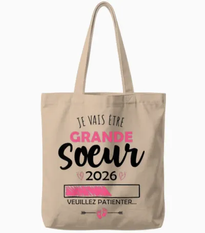 Child I Will Be Big Sister Future Big Sister 2026 T-Shirt, Black, S Tote Bags - Natural