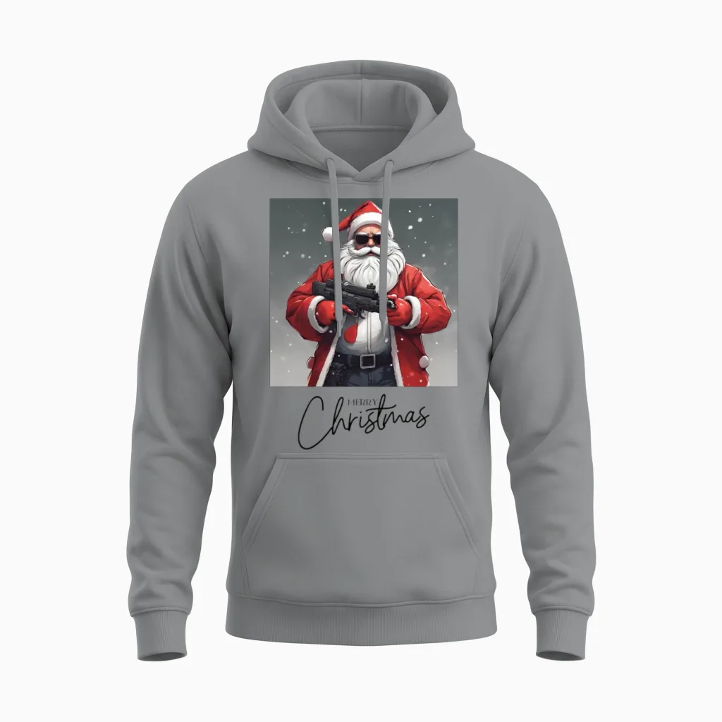 Santa Claus Christmas Unisex Hoodie in Sport Grey