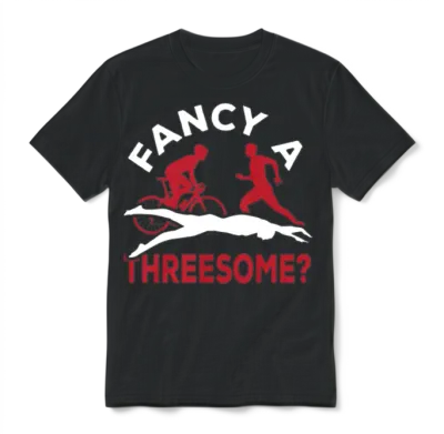 Triathlete Fancy a Threesome? Triathlon Unisex T-Shirt - Black