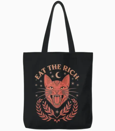 Tax the Rich Eat the Rich Tote Bags - Black