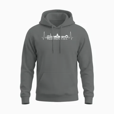 Heartbeat Skyline Usa Washington D.c. Unisex Hoodie - Graphite Heather