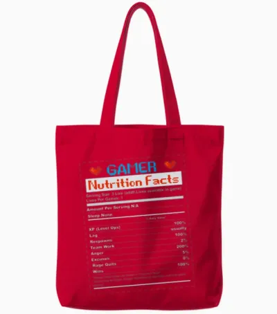 Gamer Clothes Funny Tote Bags - Red