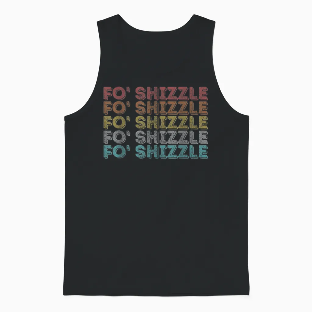Vintage Retro Fo Shizzle Unisex Tank Top - Black
