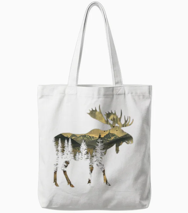 Elch Berge Wandern Camping Alaska Naturliebhaber Tote Bags in White