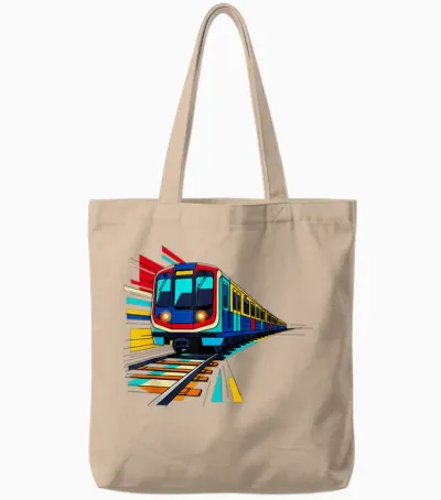 Underground Tube Train Subway Locomotive Railway Enthusiast Tote Bags - Natural