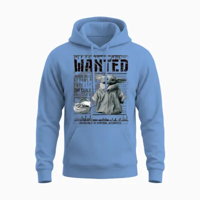 Star Wars Mandalorian Wanted the Child Unisex Hoodie - Carolina Blue