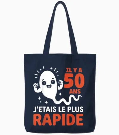 Graine Le Plus Rapide Humour Blague Anniversaire 50 Ans Tote Bags - Navy