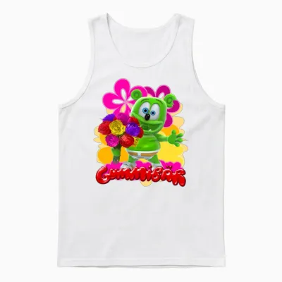 Gummibär Flowers Unisex Tank Top - White