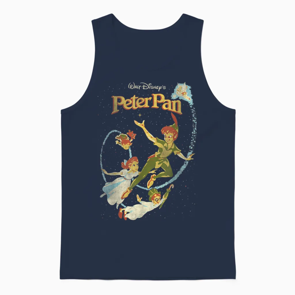 Disney Peter Pan Darling Flight Vintage Graphic Unisex Tank Top in Navy