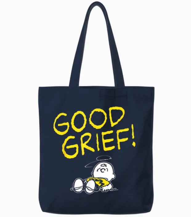 Peanuts - Charlie Brown Good Grief Tote Bags in Navy