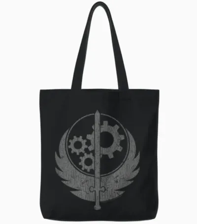 Fallout Video Game Brotherhood of Steel Logo Tote Bags - Black
