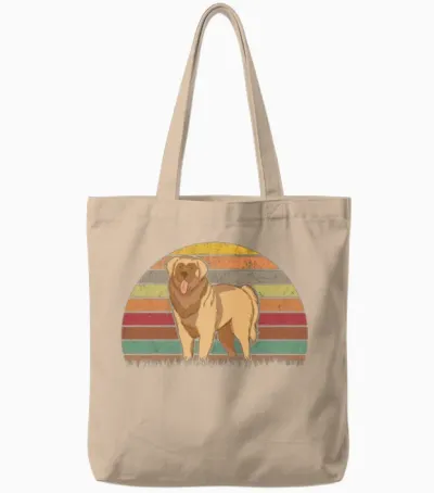 Leonberger Retro Tote Bags - Natural