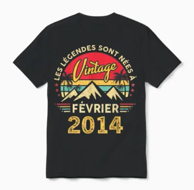 Les Legéndes Sont Neés Février 2014 12e Anniversaire Unisex T-Shirt - Black