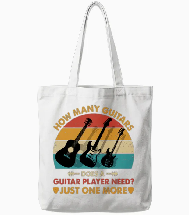 Funny Guitarist - Guitar Tote Bags in White