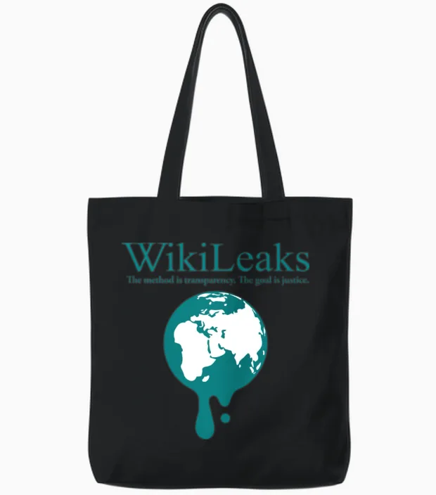 Wikileaks Dripping Globe Tote Bags in Black