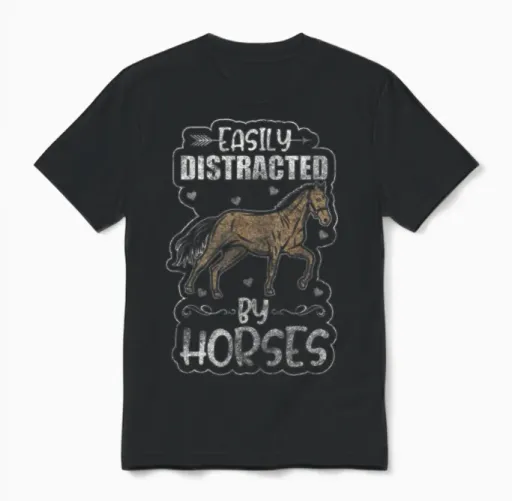 Horses Riders Mustang Horse Lovers Unisex T-Shirt in Black