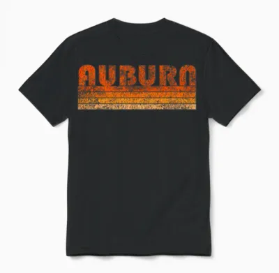 Vintage Retro Auburn Alabama Unisex T-Shirt - Black