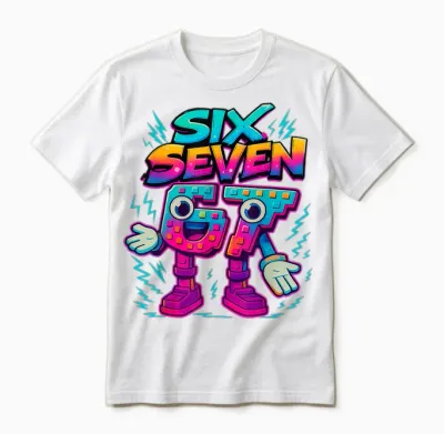Funny Meme 67 Six Seven 6 7 Italian Brainrot Youth Boys Unisex T-Shirt - White