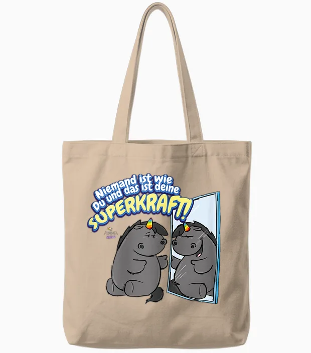 Pummeleinhorn - Grummeleinhorn Superkraft Tote Bags in Natural