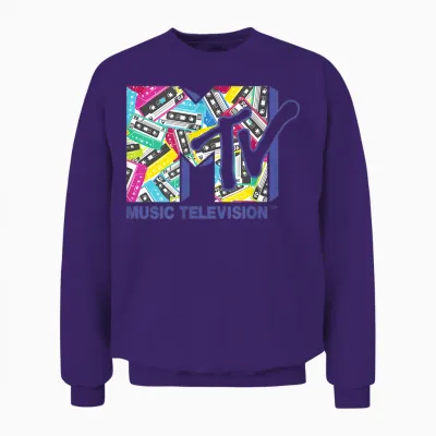 Das Offizielle Mtv-Logo Mit Den Klassischen 80er-Jahre-Bändern. Unisex Sweatshirt - Purple