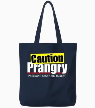 Prangry Funny Quote Tote Bags - Navy
