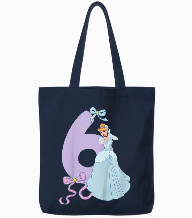 Kinder Cinderella 6 Geburtstag Tote Bags in Navy