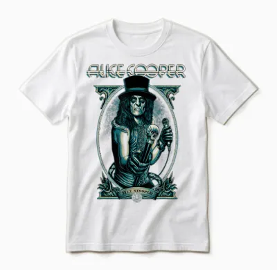 Alice Cooper Hey Stoopid Portrait Blue Unisex T-Shirt - White