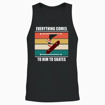 Funny Skateboard Saying Unisex Tank Top - Black