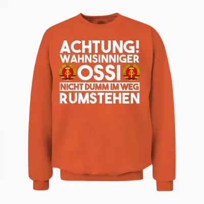 Men's East Germany Ddr T-Shirt, Black Unisex Sweatshirt - Orange