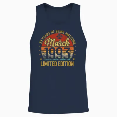 à L'arrière - Rétro - Vintage - Mars 1993-33 Ans Unisex Tank Top - Navy