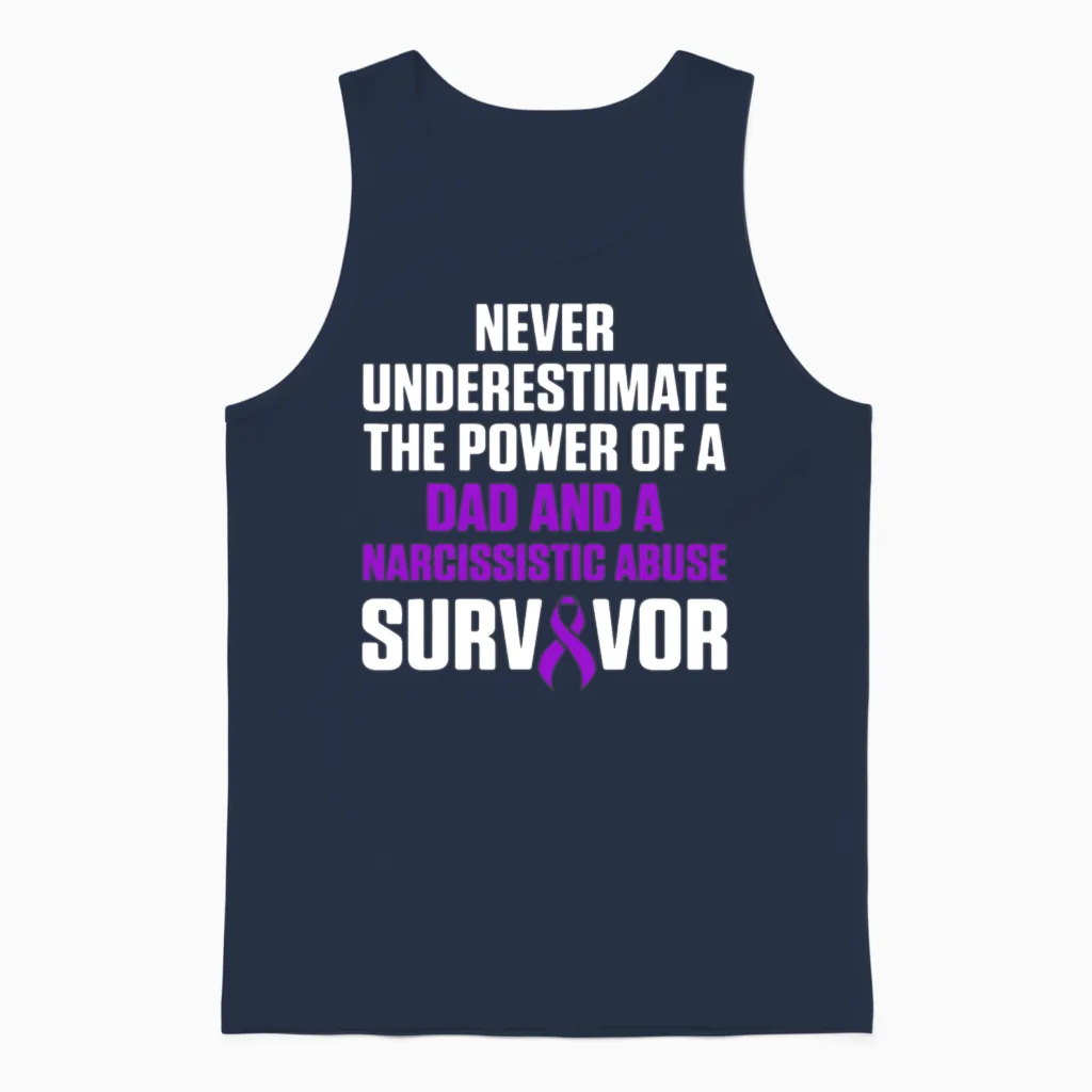 World Narcissistic Abuse Awareness Dad Survivor Unisex Tank Top in Navy