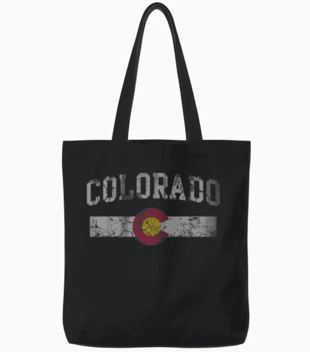 Colorado Flag Retro Fade Tote Bags - Black