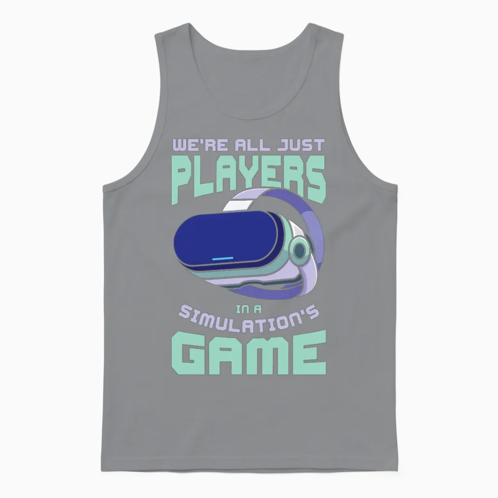 Simulation Gaming Science Fiction Video Games Unisex Tank Top in Sport Grey