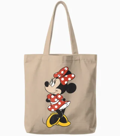 Disney Mickey and Friends Minnie Mouse Traditional Portrait Short Sleeve Tote Bags - Natural