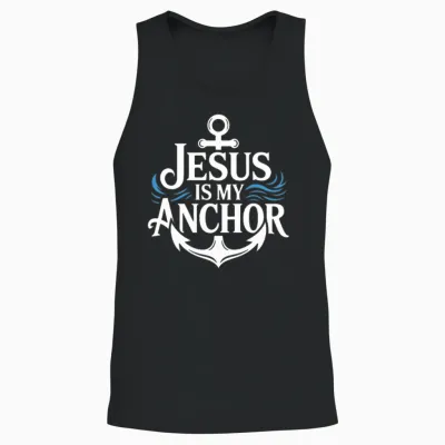 Jesus Is My Anchor Faith Unisex Tank Top - Black