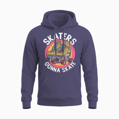 Skaters Gonna Skate Retro Unisex Hoodie - Heather Sport Dark Navy