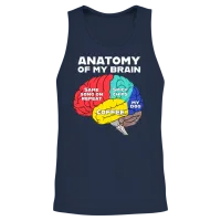 Anatomy of My Brain - Coffee Unisex Tank Top - Navy – 2