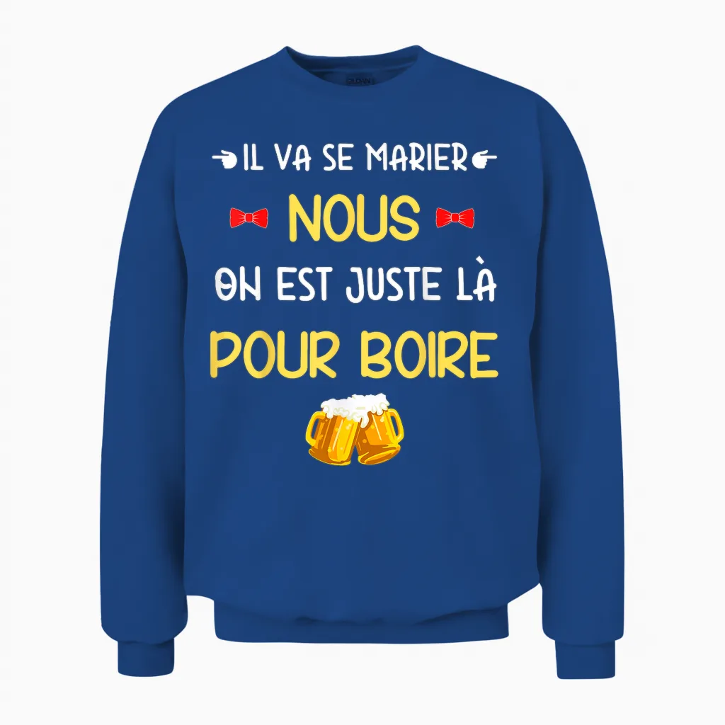 Evg Humour – He Gets Married, We Drink! Unisex Sweatshirt in Royal